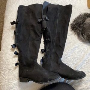 Over the knee black boots